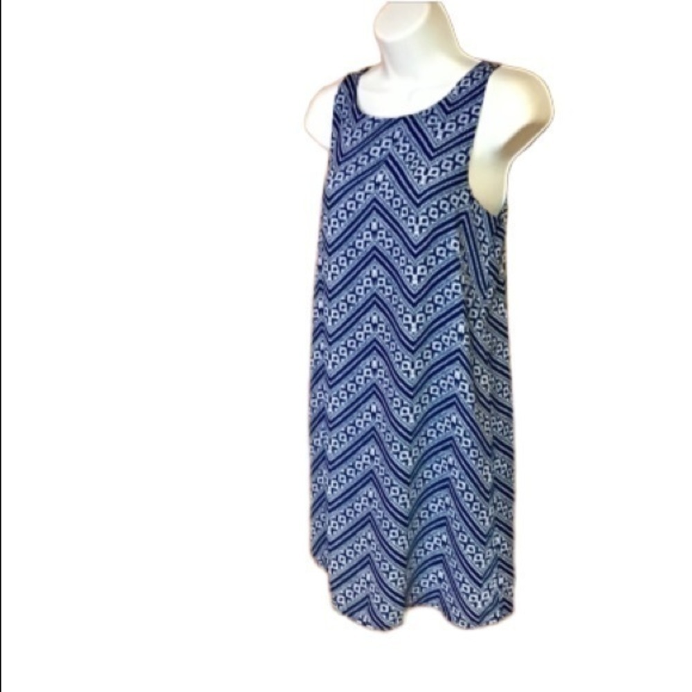Pink rose flowers n zigzags summer tank dress